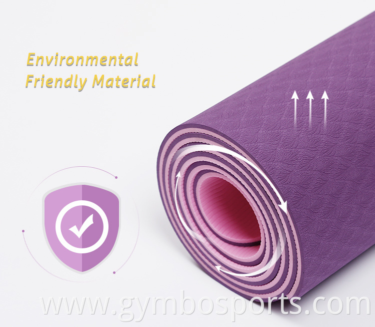 Custom Logo Print Extra Thickness T.P.E Yoga Mat Double Colorful Great Latest Home Use Yoga Mat